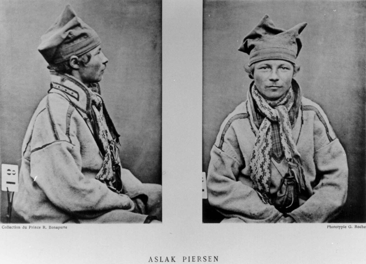 Roland Bonaparte sin samling. 
Portrett av Aslak Piersen. Inngår i Bonapartes sameportretter som nr. 81.
Bonaparte