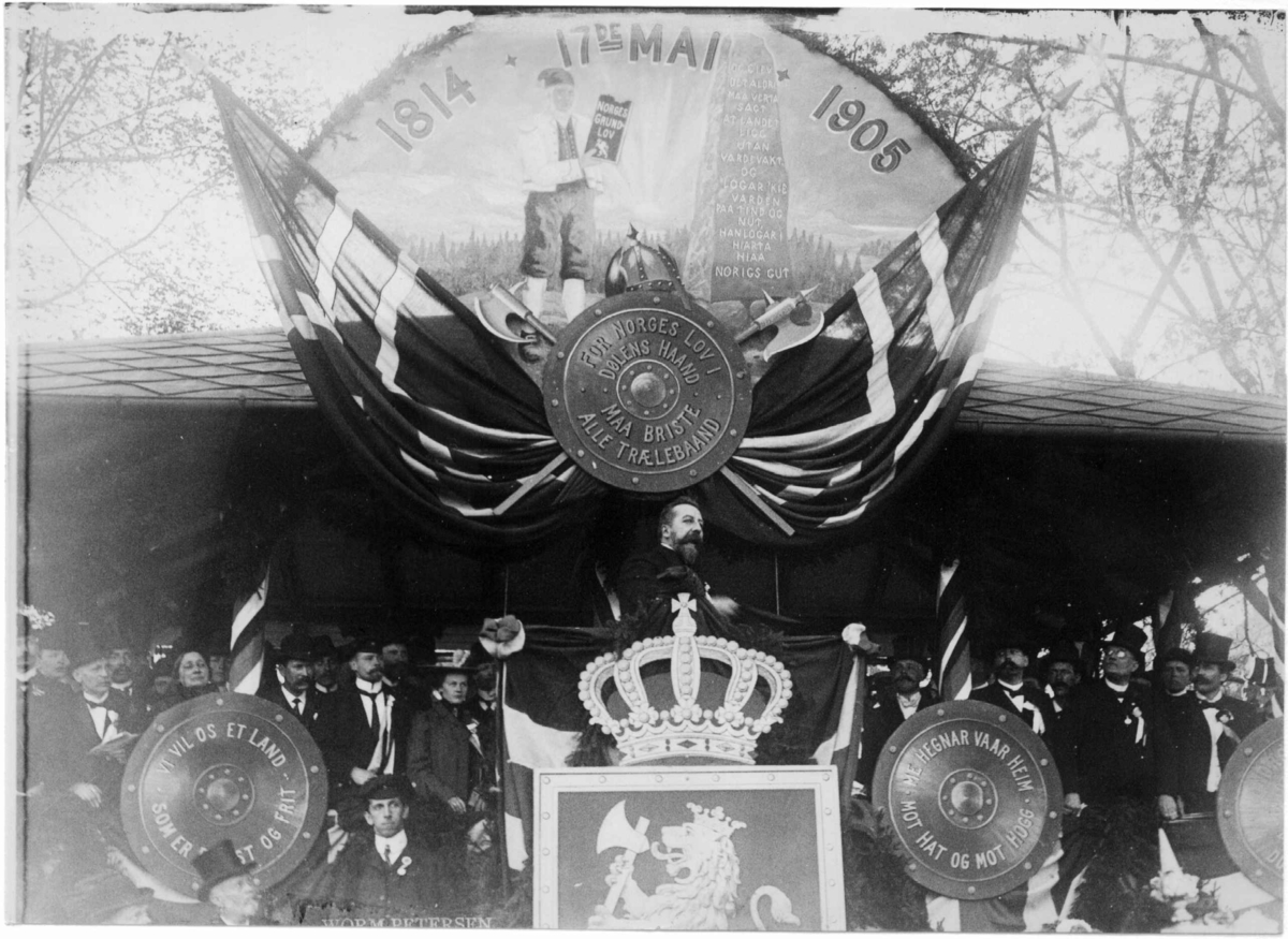 17. mai-tale 1905, Akershus festning,  Oslo, av statsminister Chr. Michelsen.