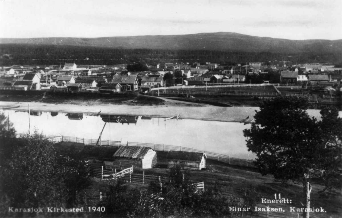 Oversiktsbilde over Karasjok kirkested, 1940.