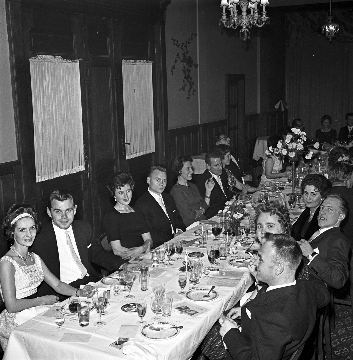Serie. Dagbladets Trykkeriklubbs, jubileum.
Fotografert 1962.