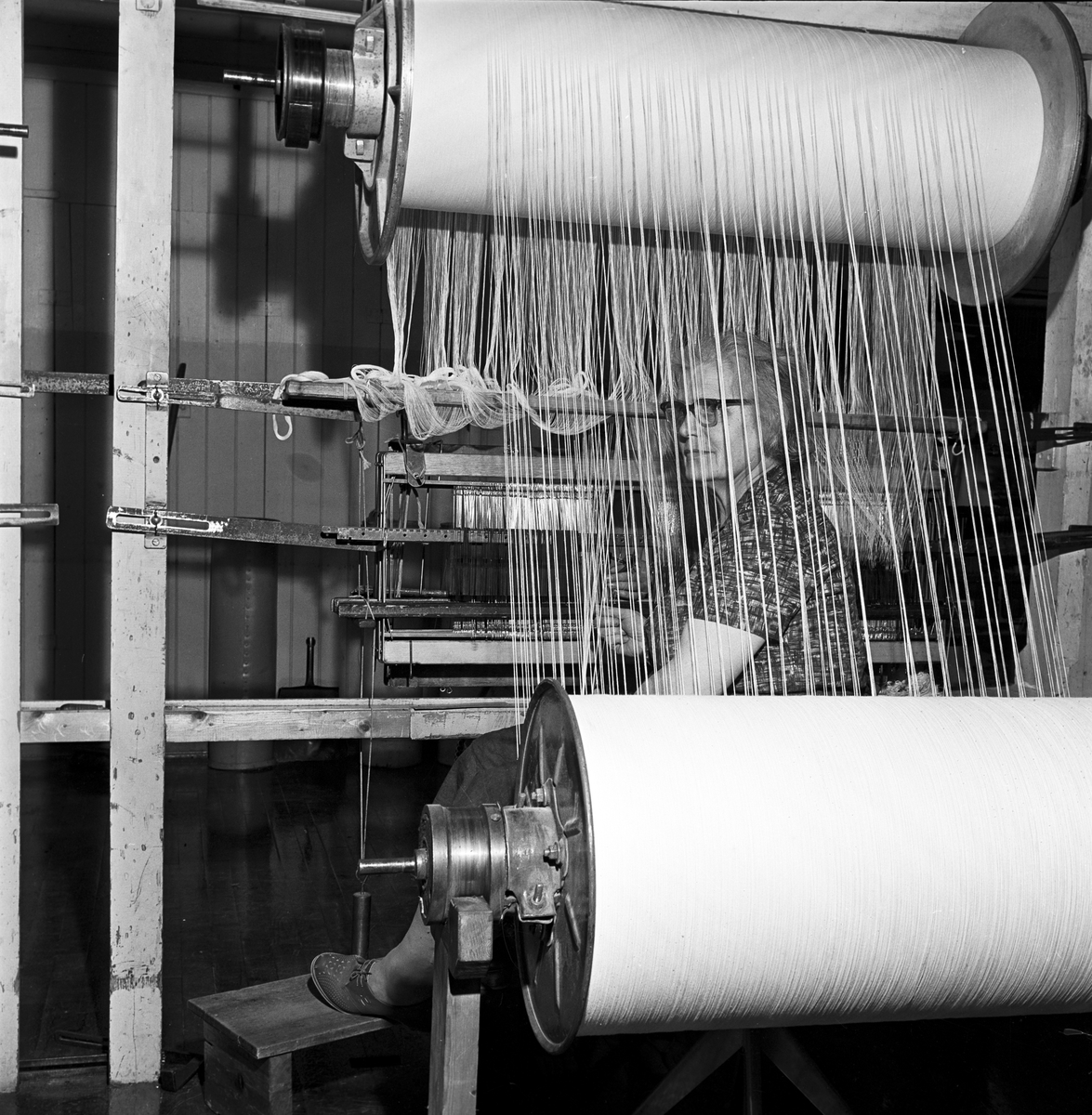 Serie. Fra Solberg Spinneri i Drammen. Fotografert august 1963.