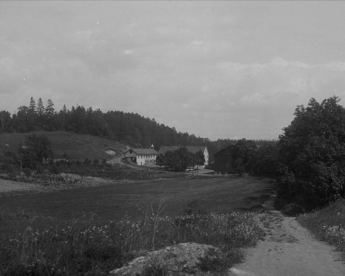 Gårdsbebyggelse ved en ås. Hansens landsted, Østøen.