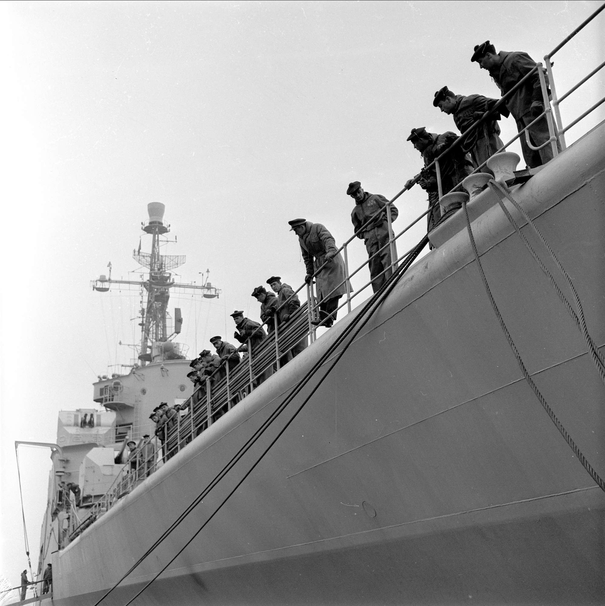 Fransk flåtebesøk på havnen, Oslo, 17.03.1959.