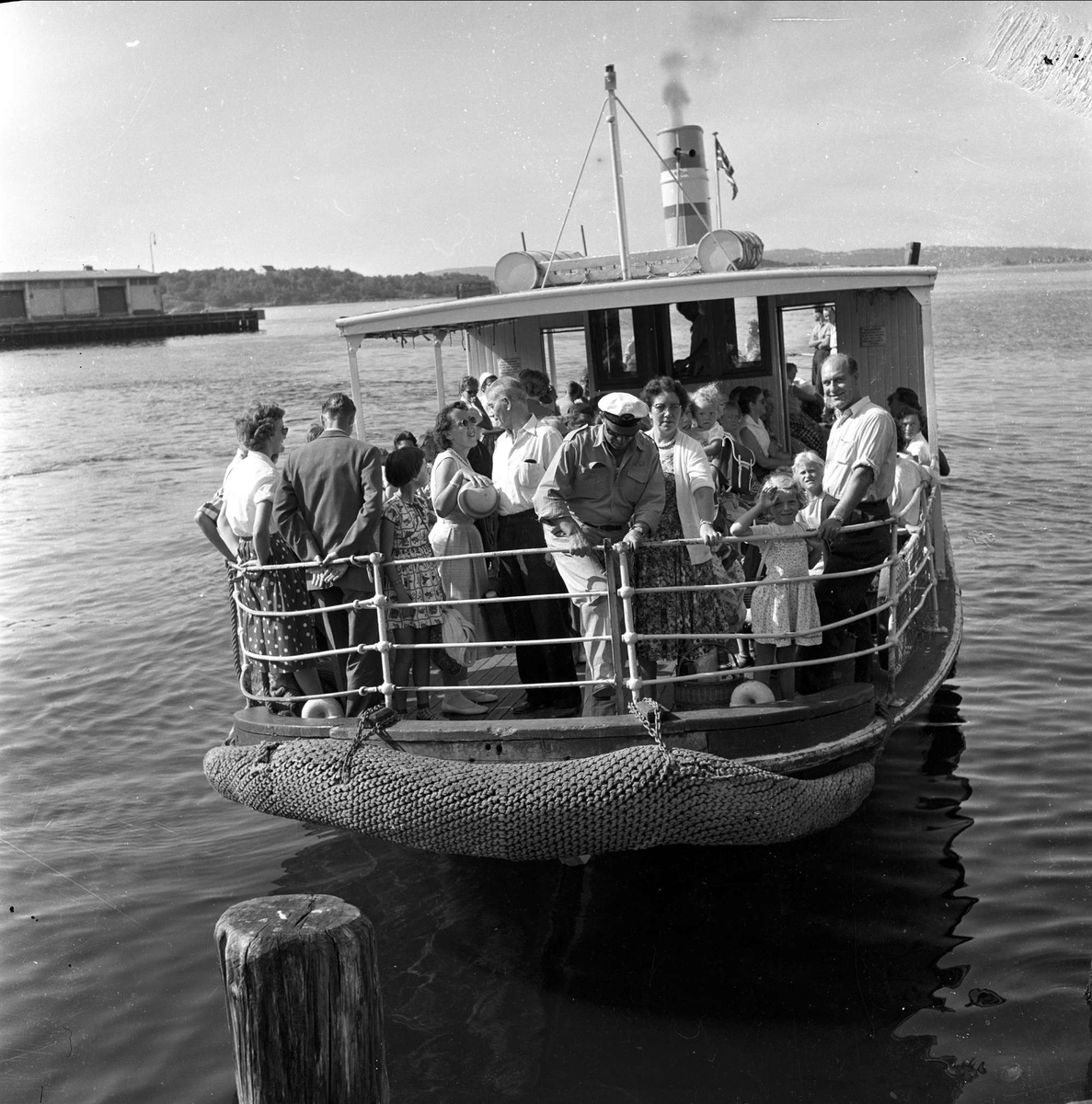 Fergekontroll i Oslo og Bærum, Rådhuskaien, Oslo, 19.07.1959.