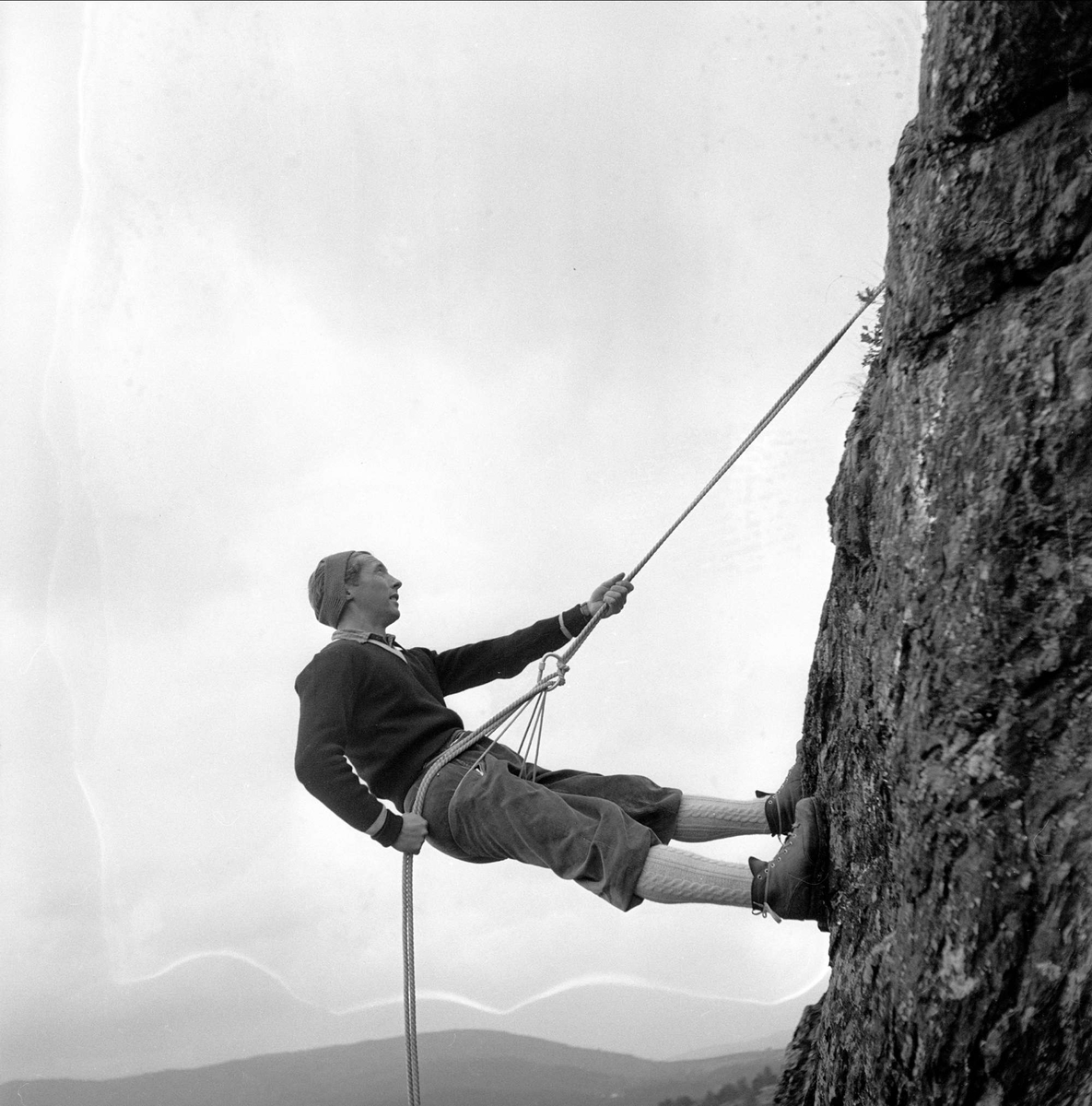 Fjellklatring. Vinstra juni 1950. Fjellførerskole.