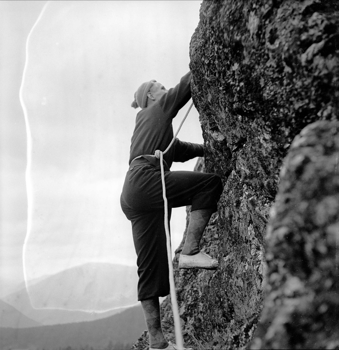 Fjellklatring. Vinstra juni 1950. Fjellførerskole.