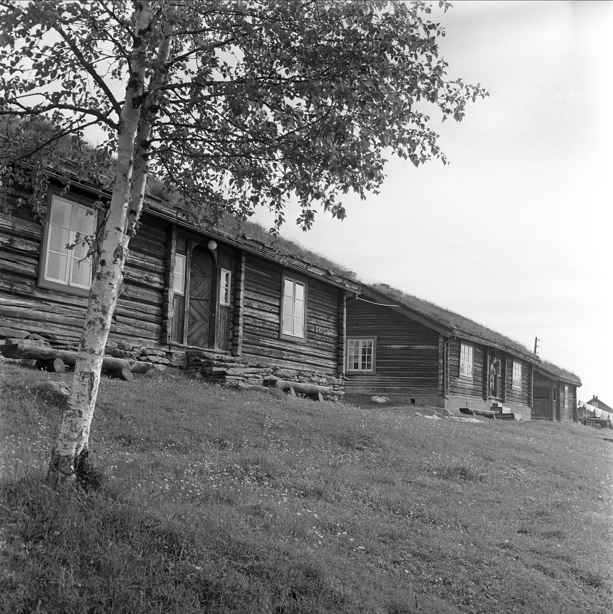 Kampesæter, Jotunheimen. Nord-Fron, Oppland, 20.06.1961. Hytter.