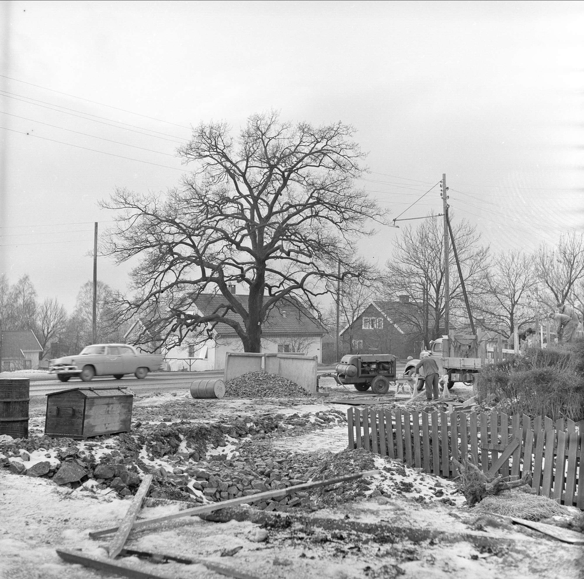 Trondheimsveien, Oslo, 28.12.1960. Veiutvidelse.