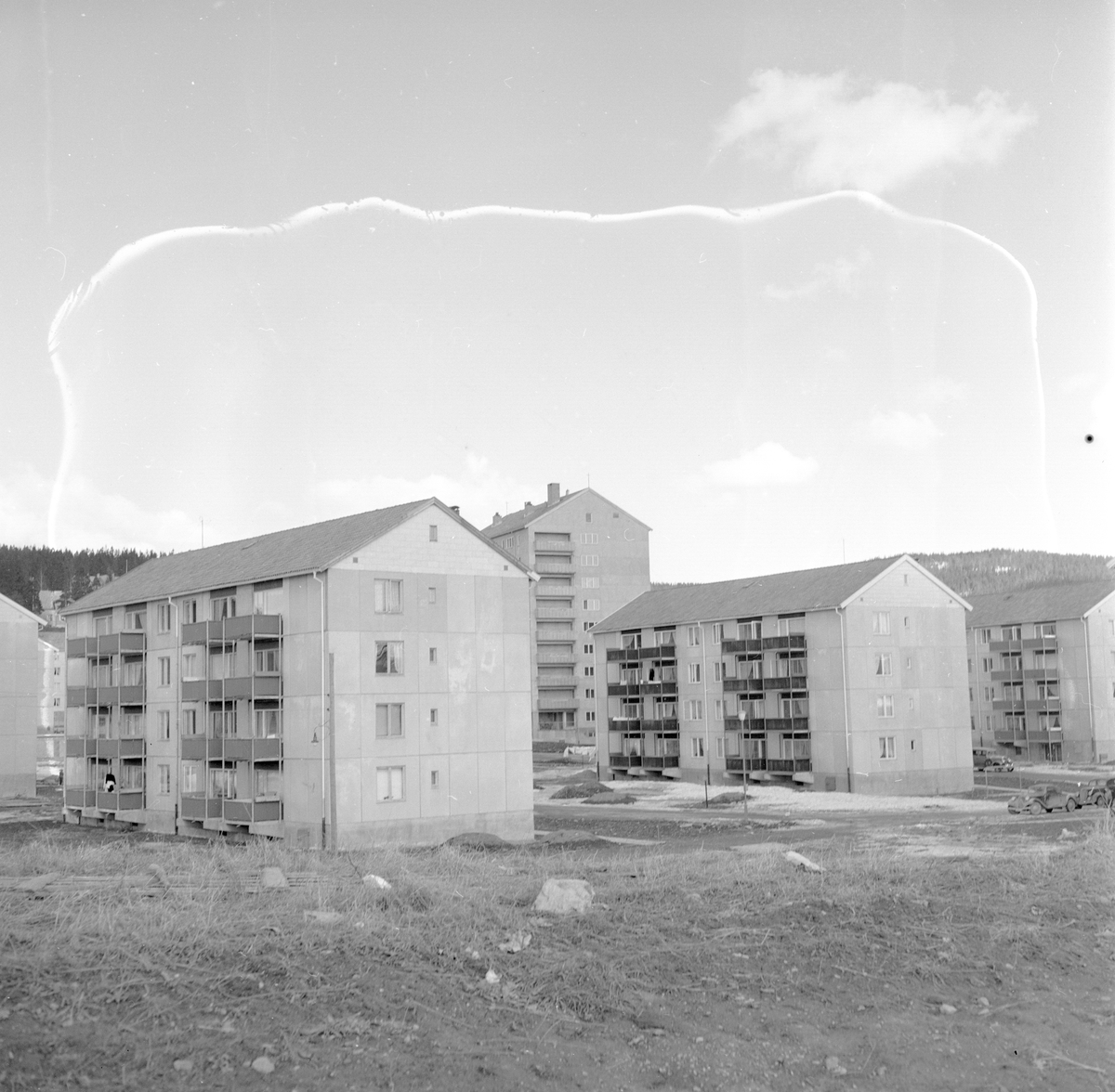 Oslo, Bjerke, 05.04.1956, byens nordøstlige boligstrøk venter på trikkeforbindelse ifb utbyggingen.