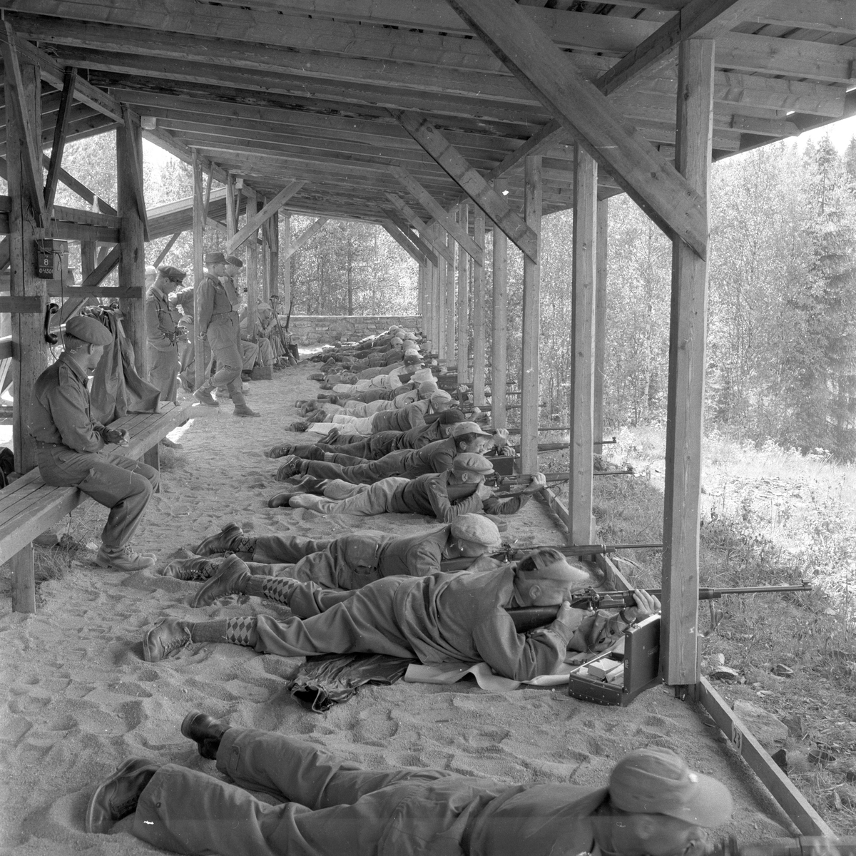 Kongsvinger, 03.- 04.07.1955, landsskytterstevnet. 
Konkurransen er i gang.