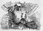 Krinolinställ bundna på vagn. Repro ur Illustrerad Tidning nr. 41, 1858.