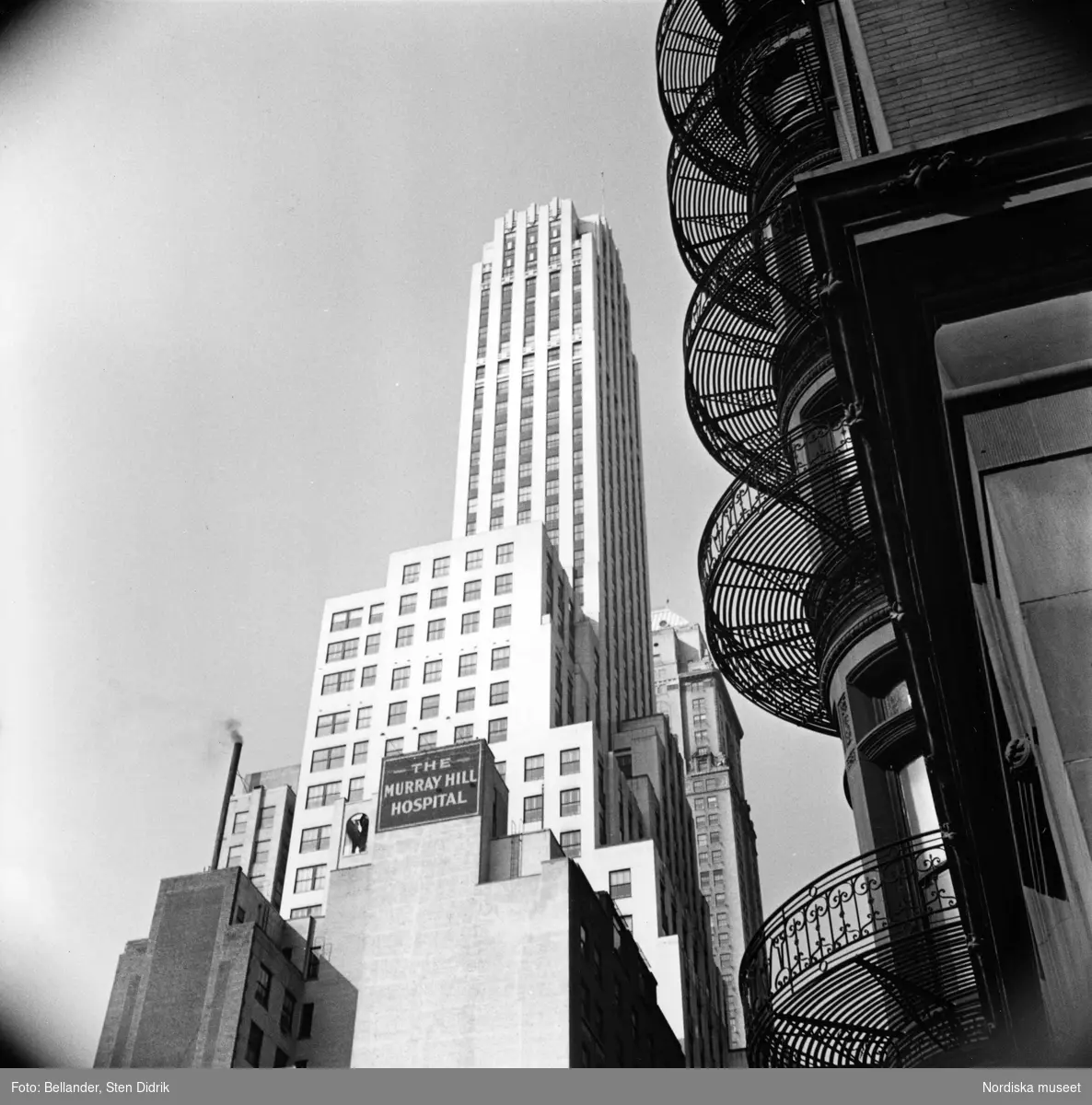 Skyskrapa på Manhattan, New York. The Murray Hill Hospital.