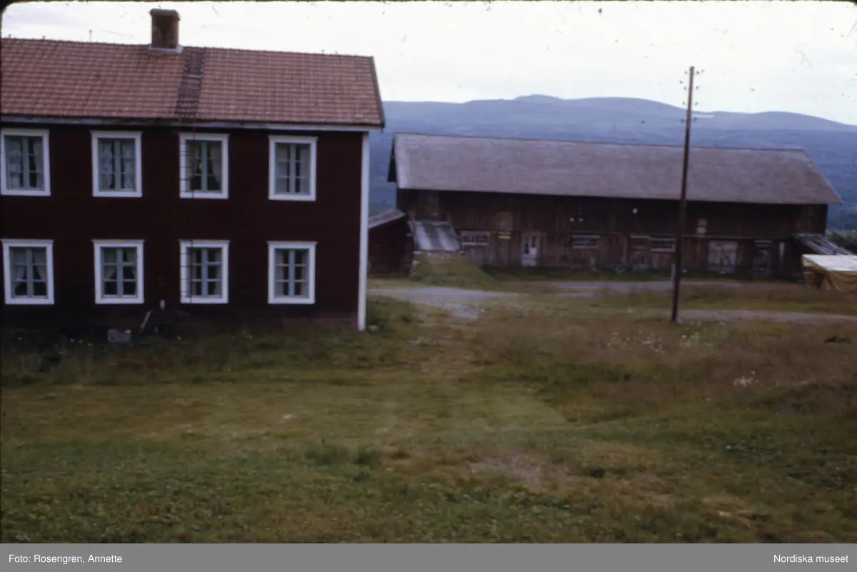 Bruksvallarna, fäbod, 1974. Byggnader, djur, människor och natur.