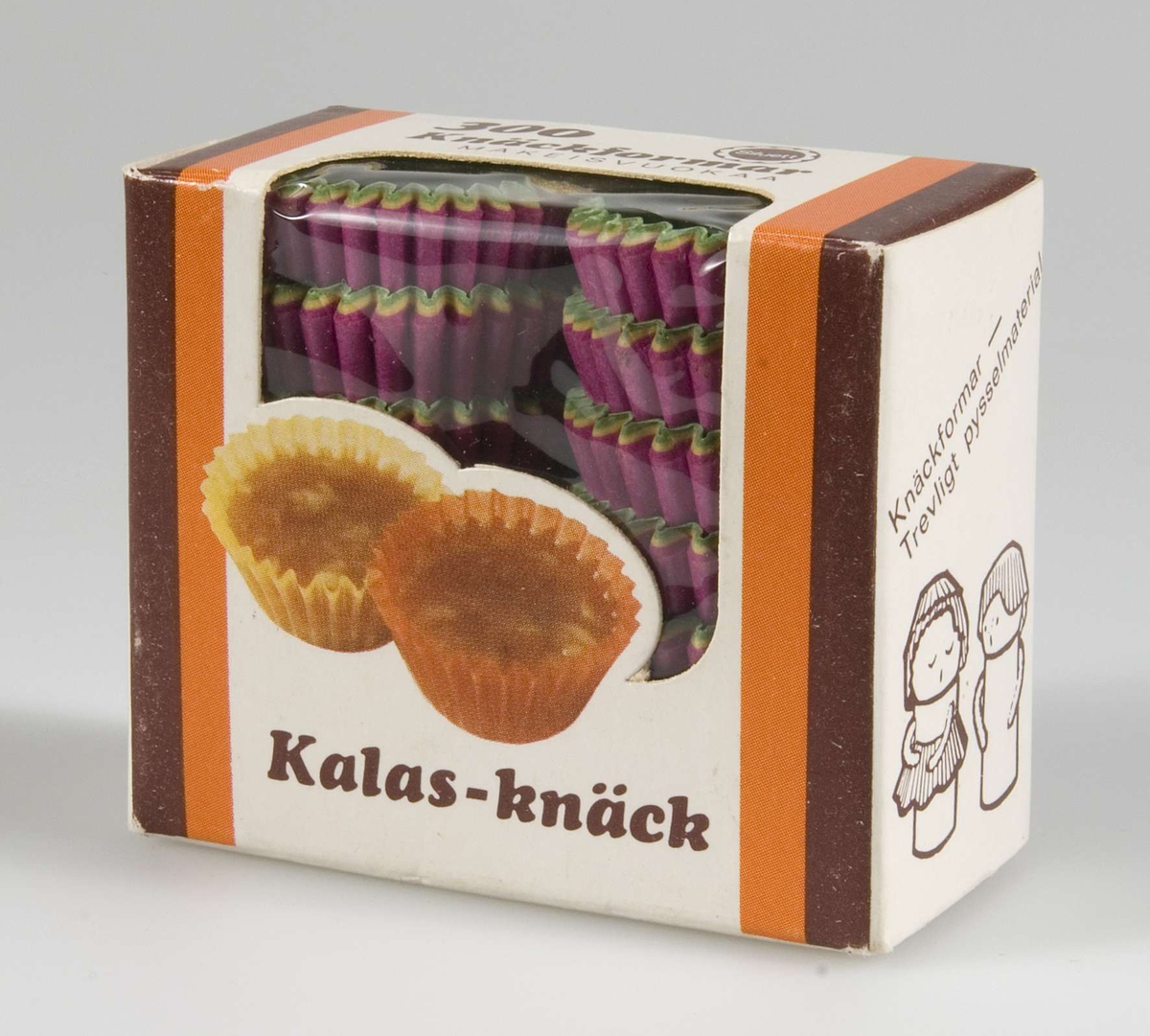 Förpackning innehållande 300 knäckformar i olika färger. Tillverkare: Siluett Products AB Kristinehamn Sverige.