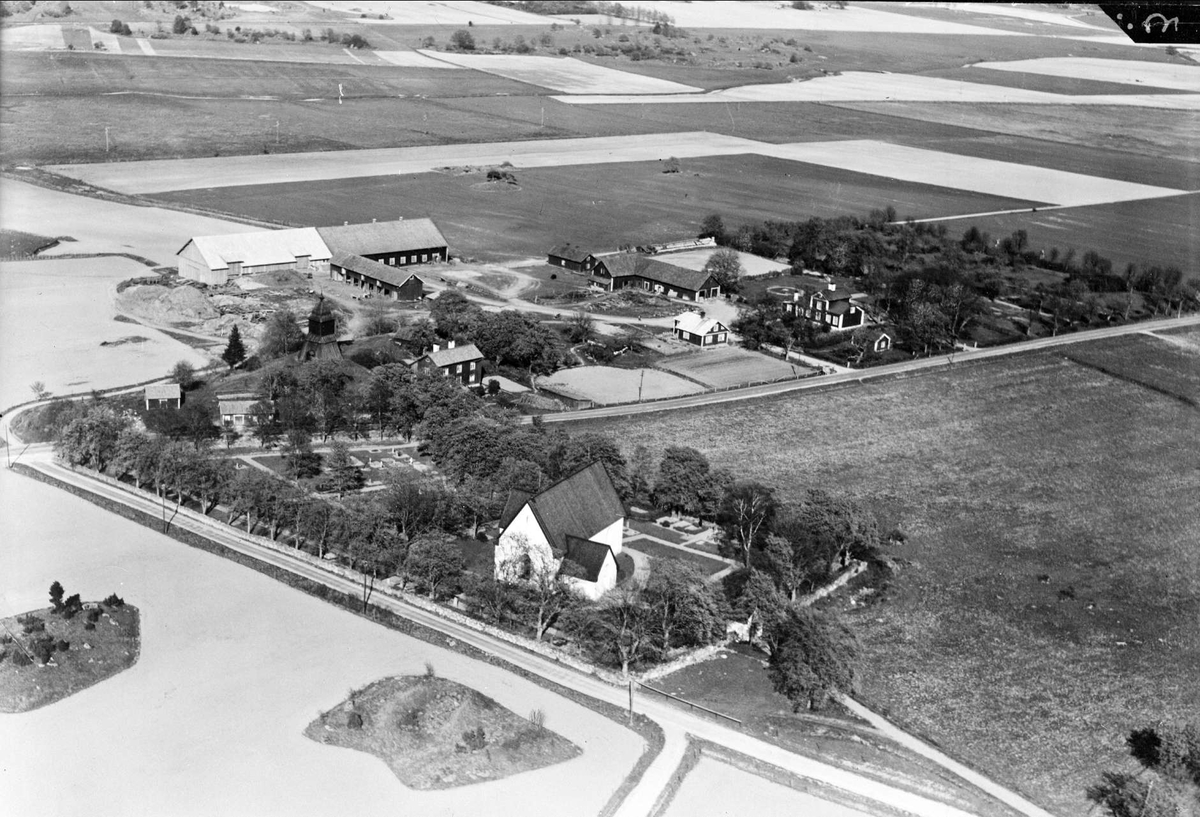 Flygfoto över Östuna, Östuna socken, Uppland 1936