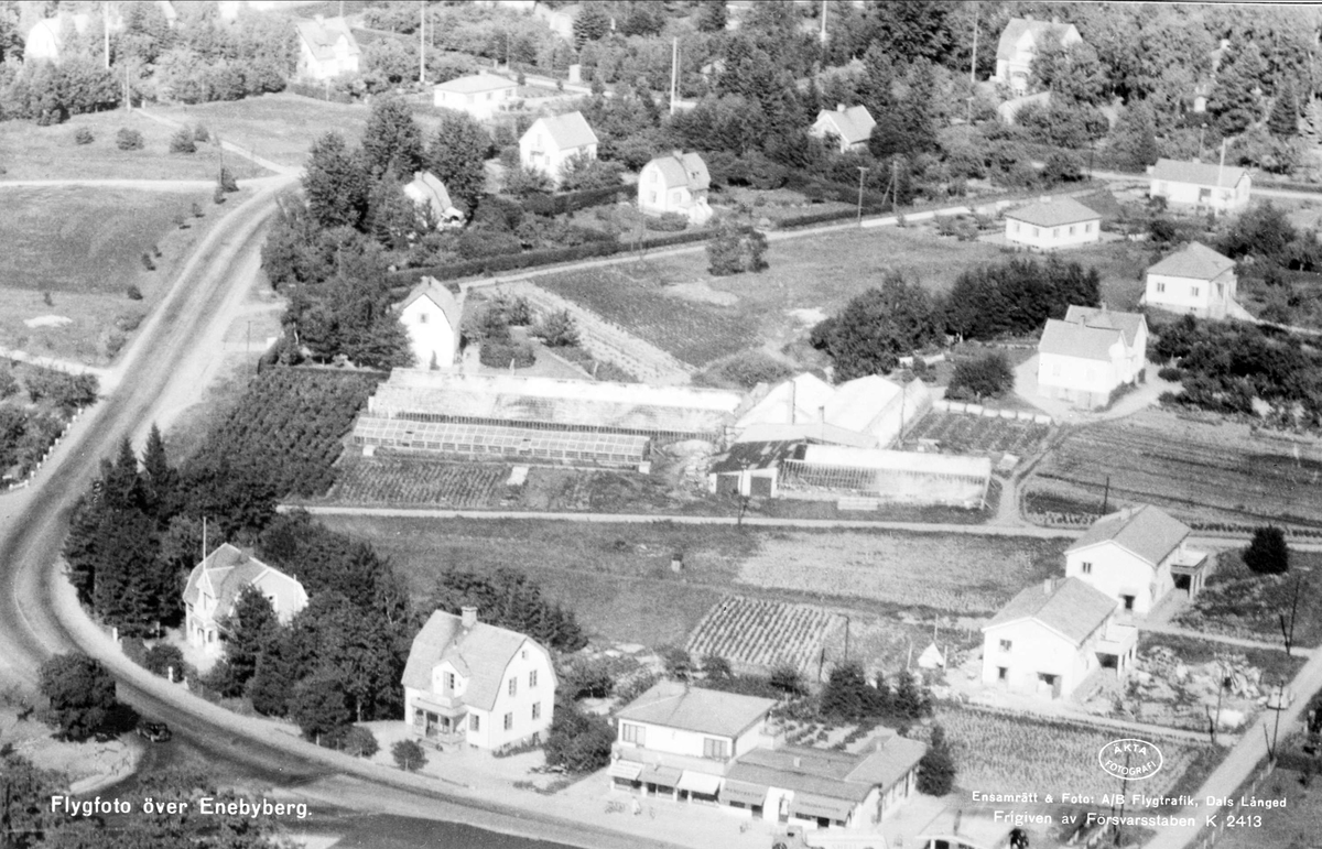 Flygfoto över Enebyberg, Danderyd, Uppland 1947