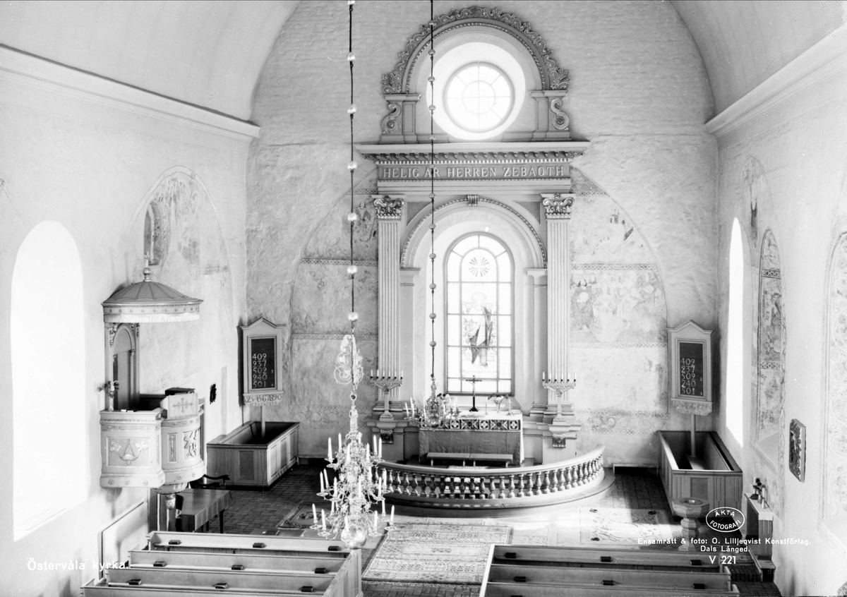 Interiör i Östervåla kyrka, Uppland 1961