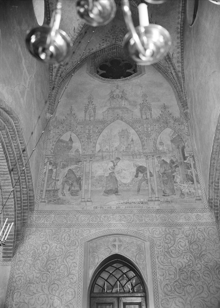 Kalkmålning av Albertus Pictor och bildsvit av Nils Asplund i Helga Trefaldighets kyrka, Uppsala 1941