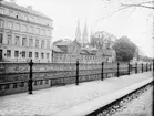 Fyrisån och Västra Ågatan vid kvarteret Munken, stadsdelen Fjärdingen, Uppsala