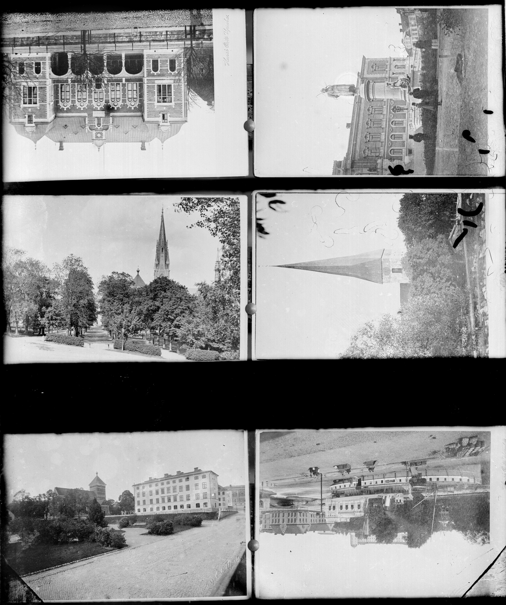 Reprofotografi - Universitetshuset med Geijerstatyn i förgrunden, Uppsala, sannolikt 1890-tal
