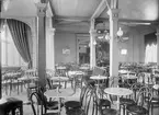 Vy mot orkesterestraden i restaurang Rullan, Kungsgatan, Uppsala 1896