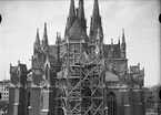 Uppsala domkyrka under restaurering 1938