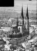 Flygfoto över Uppsala domkyrka, Uppsala före 1936