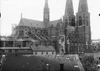 Uppsala domkyrka under restaurering 1938