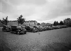 Bilar på Vaksala torg, Fålhagen, Uppsala 1938