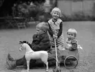 Karelska flyktingbarn på gården till Samariterhemmets praktiska skola, Bäverns gränd, Uppsala september 1941