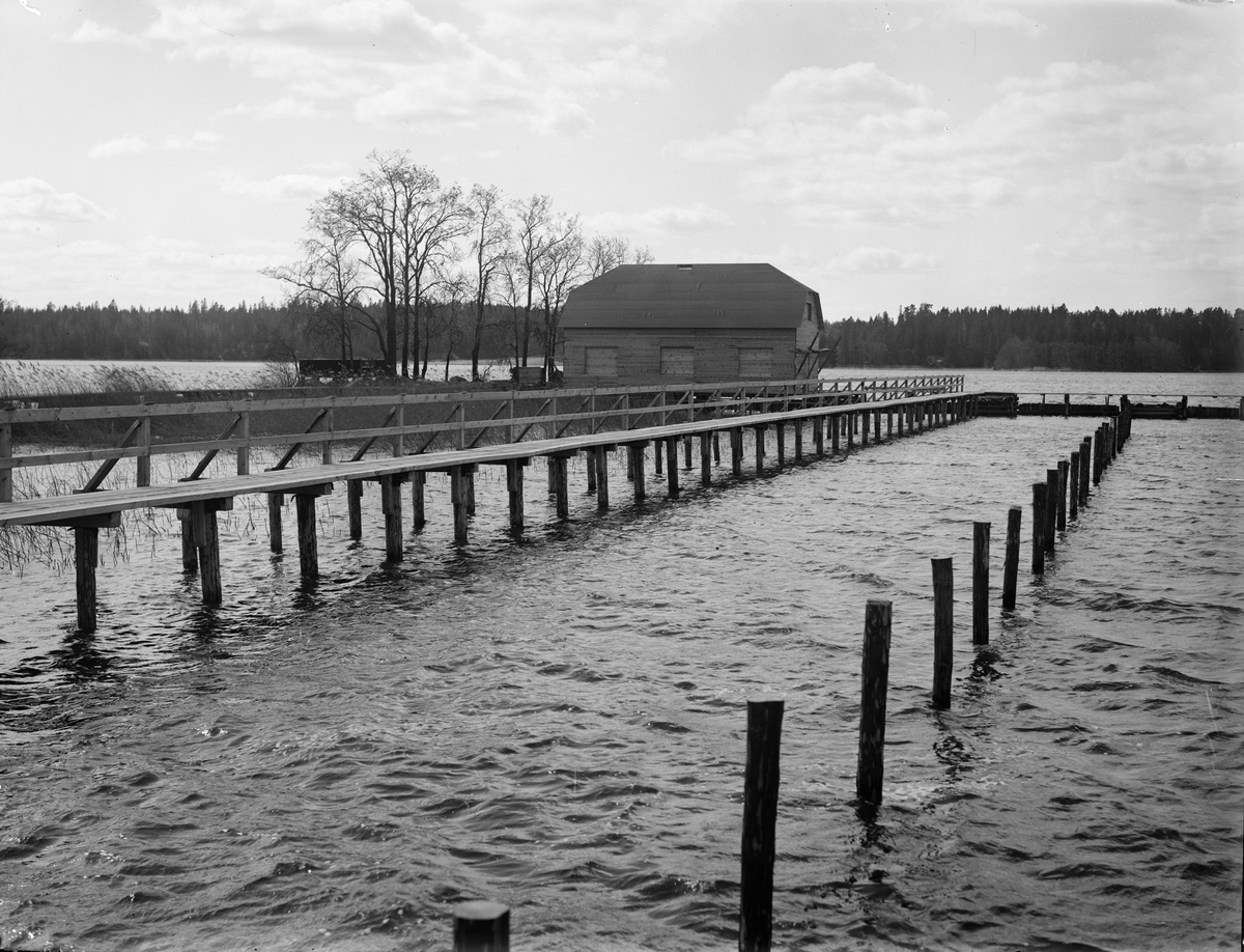 Ekolns Segelklubbs föreningslokal under byggnation, Skarholmen, Sunnersta, Uppsala juni 1933