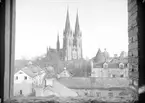 Stadsvy med Uppsala domkyrka, Uppsala 1937