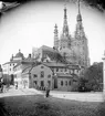 Reprofotografi - kvarteret Holmen och  Uppsala domkyrka under den Zettervallska renoveringen, Uppsala