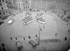 Spårvagnar på Stora Torget, Uppsala 1939