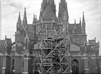 Uppsala domkyrka, Uppsala med byggnadsställningar 1935