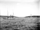 Fartyg utanför Saltsjöbaden, Nacka socken, Södermanland, september 1923