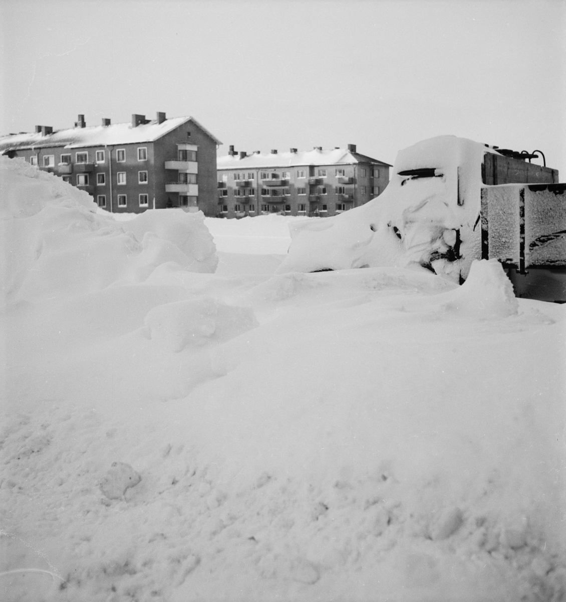 Vinter - snöstorm, Uppsala januari 1954