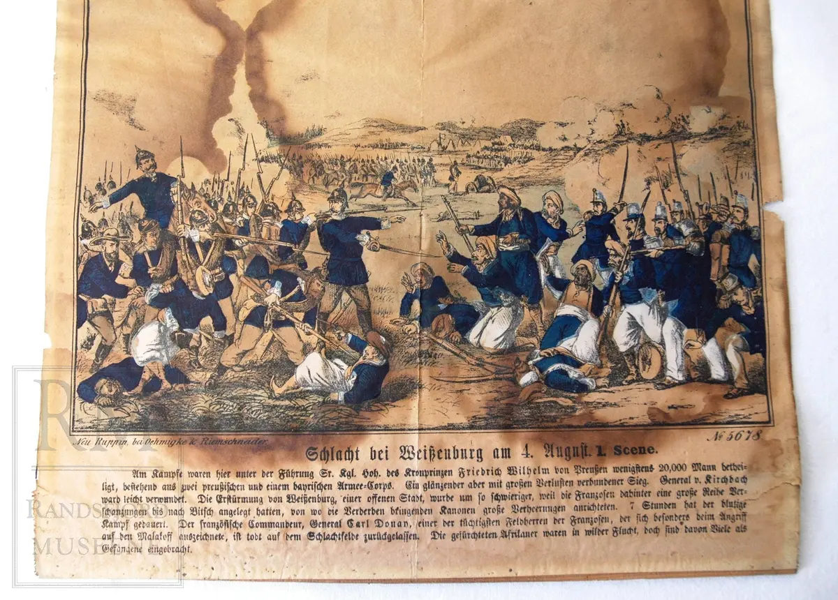Slaget ved Weissenburg. Infanteriet fra de to hærer møtes.