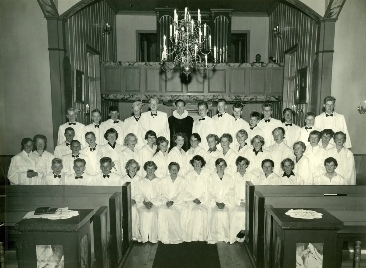 Konfirmasjon i Nes kirke 1956