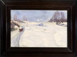 Vinterlandskap [Maleri]