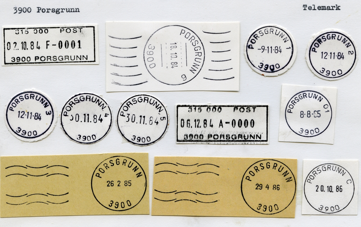 Stempelkatalog 3900 Porsgrunn (Porsgrund), Telemark