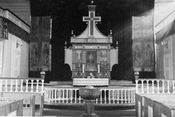 Høyland kirke, interiør efter restaurasjonen i 1933