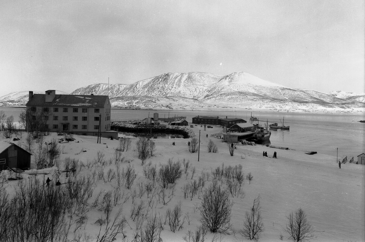 Vesteraalens Dampskibsselskabs kontorbygning på Stokmarknes ca. 1955