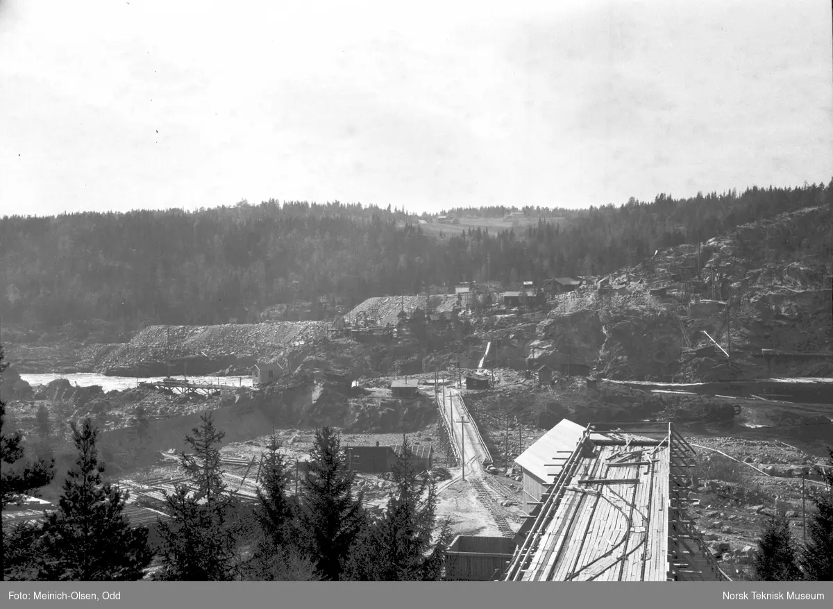 Fra utbyggingen av Rånåsfoss kraftanlegg, 1918