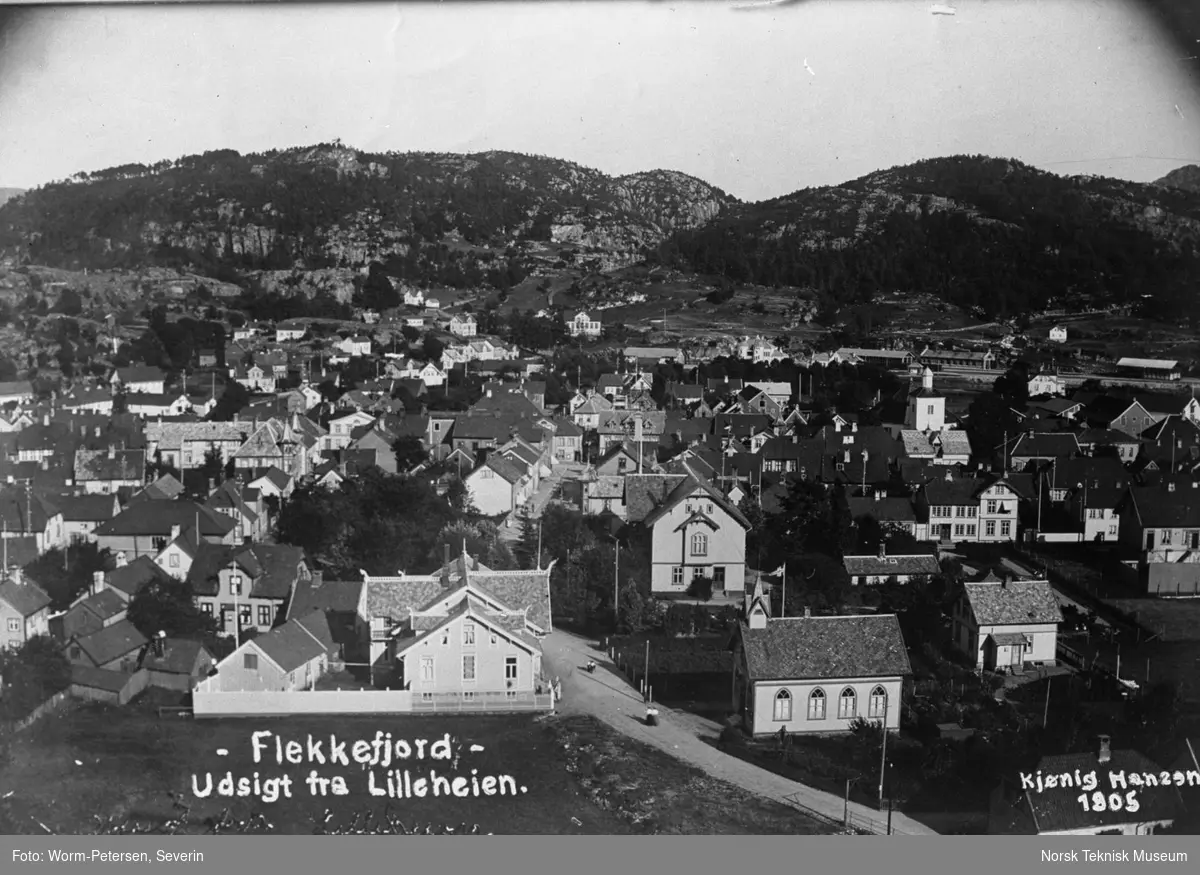 Flekkefjord, utsikt fra Lilleheien