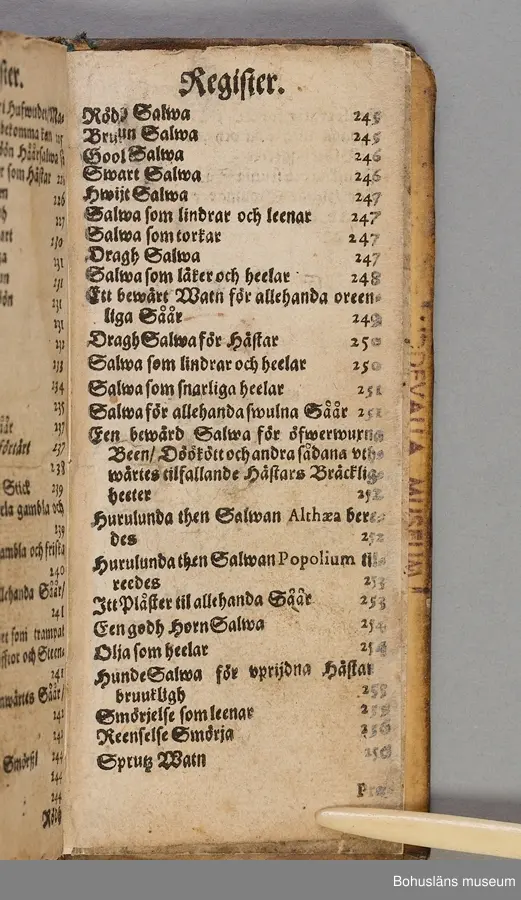 Originalupplaga tryckt i Stockholm 1647 hos Heinrich Keyser.
12:o., duodecimoformat,  (8), 258, (8) sidor. Nött helskinnsband. Oläslig namnteckning på pärmsidans insida tillsammans med täta anteckningar och årtalen 1659. Inlagan hårt skuren. Originalupplagans utvikbara plascher saknas.

Sammanbunden med Mårten Behms ( även Martin Böhme) (1559-1636) bok "Een ny och ganska nyttigh Läkiarebook om Häste Läkedomar" som är den andra på svenska tryckta boken om hästvård- och skötsel, utgiven 1648 i Stockholm hos samma tryckare. Behms bok ligger först i inbindningen.