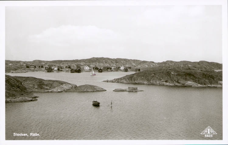 Tryckt text på kortet: "Stocken. Råön."
"Förlag: Percival Johansson, Stocken."