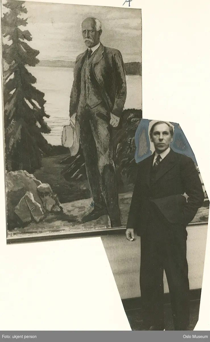 portrett, mann, kunstmaler, stående helfigur, portrettmaleri
