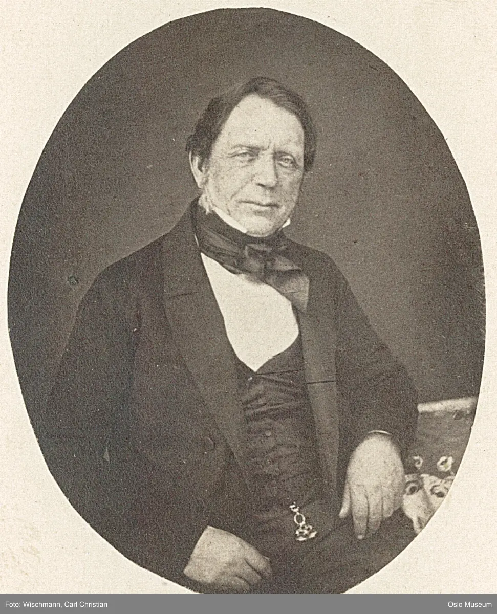 portrett, mann, garver, bryggerieier, statshauptmann, sittende halvfigur