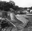 Skrivet på baksidan: Nedtill, till vänster ligger en järnkamin som använts i en frakteka vid Krabbehall, Uttorp, Sturkö sn.
Fotograferat av: J. Otte
Fotot är taget: 1960-08-09